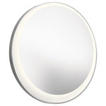 Elan Lighting - Elan Lighting 84077 Optice - 30 Inch Led Mirror - A Solar Eclipse Combines Light And Dark For Just AOptice 30 Inch Led M Chrome Frosted/WhiteUL: Suitable for damp locations Energy Star Qualified: n/a ADA Certified: YES  *Number of Lights: 1-*Wattage: LED bulb(s) *Bulb Included:Yes *Bulb Type:LED *Finish Type:Chrome