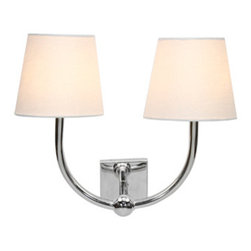 Worlds Away Nadia Nickel Plated 2 arm Sconce - Wall Sconces