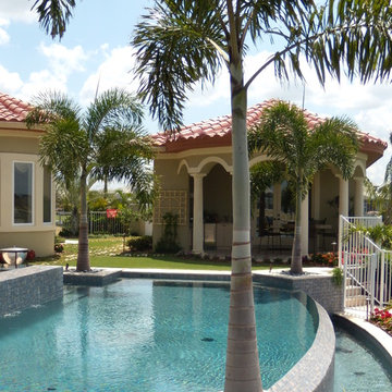 Apollo Beach Contemporary Pool & Spa w/ Traditional Pavilion & Landscape
