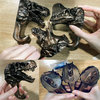 3 Pieces Resin Dinosaur Wall Hooks Bronze Decorative Mounted Coat Hangers