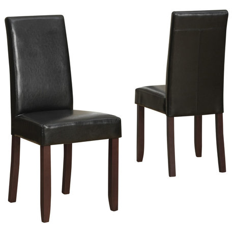 Acadian Contemporary Parson Dining Chairs, Set of 2, Midnight Black