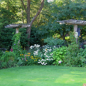 Arbors in back garden