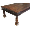 Indian Teak Coffee Table With Carved Detail