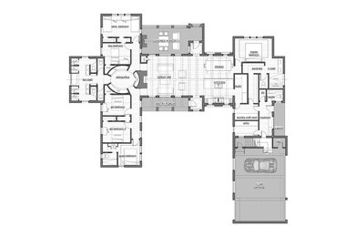 6 Bedroom floor plan with locker style bathroom under 2700 square feet