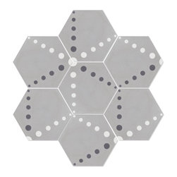 Villa Lagoon Tile - Radar Love Handcrafted Cement Tile, Hex, Sample - Wall And Floor Tile