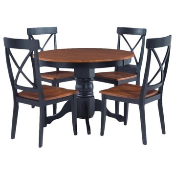 Catania Modern / Contemporary Bishop Wood 5 Piece Dining Set in Black