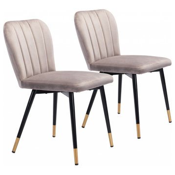 Set of Two Gray and Black Mod Profile Dining Chairs