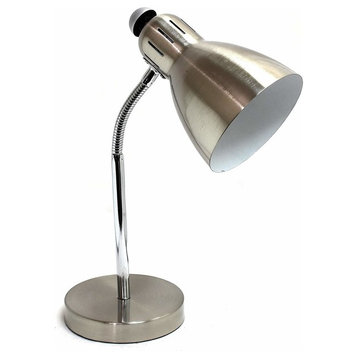 Simple Designs Semi Flexible Desk Lamp, Brushed Nickel