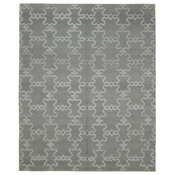 Rug N Carpet - Handmade Modern Design 8' 0'' x 10' 0'' Wool Unique Kilim Rug
