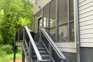 This is an example of a contemporary porch design in Atlanta.
