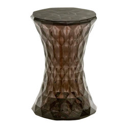 Kartell - Kartell Stone Stool, Transparent Smoke - Accent And Garden Stools