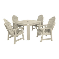 Highwood USA - Hamilton 5-Piece Square Dining Set, Whitewash - Outdoor Dining Sets
