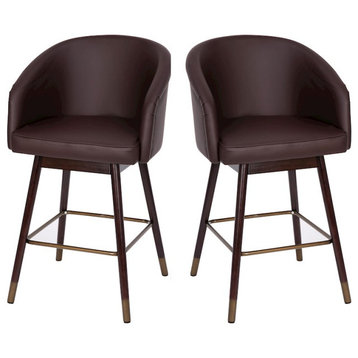 Flash Furniture Margo 26" Barstool, Pack of 2, Brown, 2-AY-1928-26-BR-GG