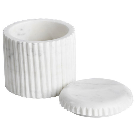 Mannara 4" Tall Marble Lidded Container