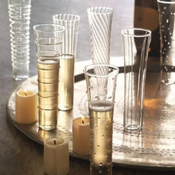 Dainty Champagne Flutes 6 pc Set - Wine Glasses