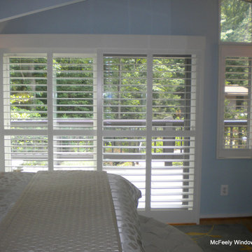Patio Door Plantation Shutters - Severna Park, MD - McFeely Window Fashions
