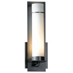 Hubbardton Forge - New Town Wall Sconce, Natural Iron, Opal Glass - There's a sense of strength and permanence when you look at a classic example of hand-worked iron.