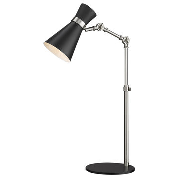 Soriano One Light Table Lamp, Matte Black / Brushed Nickel