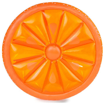 61.5" Inflatable Orange Fruit Slice Swimming Pool Lounger Raft