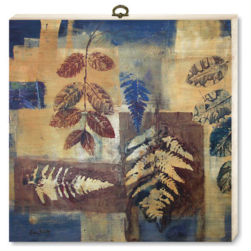 "Leaves in Blue" Cutting Board, 12"x12"