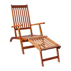 vidaXL Outdoor Deck Chair With Footrest, Acacia Wood