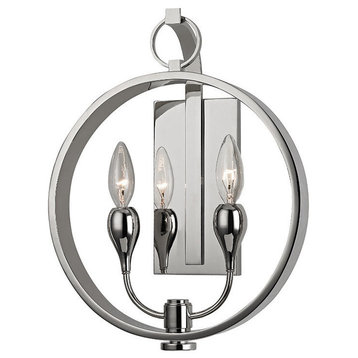 Dresden, 2 Light, Wall Sconce, Polished Nickel Finish