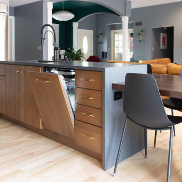Mixed Materials and Added Functionality for a Mid-Century Modern Remodel