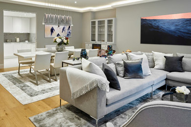 Photo of a large contemporary living room in London.