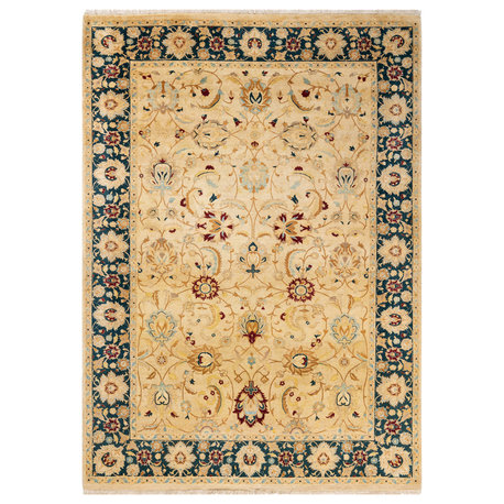 Heiress, One-of-a-Kind Hand-Knotted Area Rug, Ivory, 6'1"x8'7"