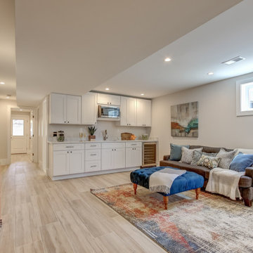 Basement remodeled with bedroom space and extra closet space in Springfield