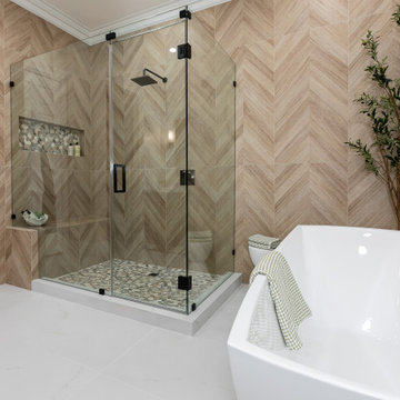 Earth Tones Transitional Master Bathroom