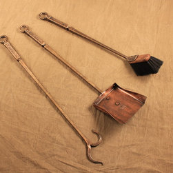 Bronze Lodge Style Fire Tool Set - Fireplace Accessories