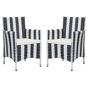 Safavieh Kendrick Indoor-Outdoor Chairs, Set of 2, Black/White