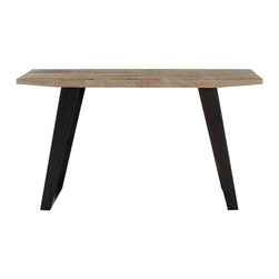 Waldo Natural and Black Brushed Console Table - Console Tables