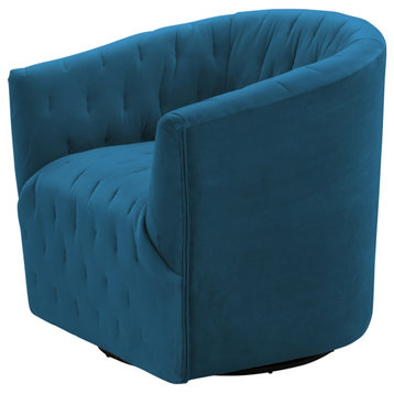Rustic Manor Evelina Accent Chair Upholstered, Velvet, Teal