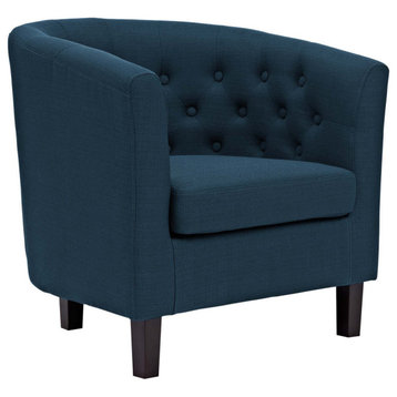 Zoey Azure Upholstered Fabric Armchair