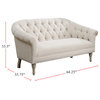 Upholstered Settee With Tufted Back, Natural