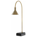 Currey and Company - Currey and Company 6000-0628 Thayer, 1 Light Desk Lamp, Multi-Color - A contemporary goose-neck profile makes the ThayerThayer 1 Light Desk  Vintage Brass/Black  *UL Approved: YES Energy Star Qualified: n/a ADA Certified: n/a  *Number of Lights: 1-*Wattage:40w E12 bulb(s) *Bulb Included:No *Bulb Type:E12 *Finish Type:Vintage Brass/Black