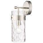 Z-Lite - Z-Lite 3035-1SS-PN Fontaine 1 Light Wall Sconce in Polished Nickel - This wall sconce is designed to add a sense of modern elegance to any home. It is constructed from steel with a matte black finish, while a cylinder glass shade in a ripple texture transforms the mood of the room.