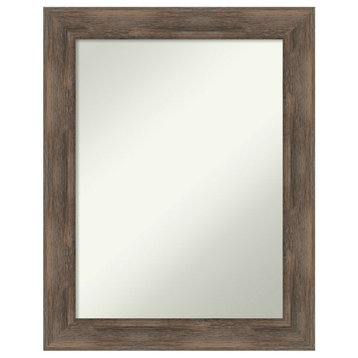 Hardwood Mocha Non-Beveled Wood Bathroom Wall Mirror - 22.75 x 28.75 in.