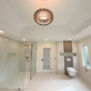 Spa Bath with Glass Shower & Vaulted Ceiling