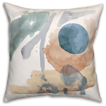 Organic Watercolor Abstract 18x18 Spun Poly Pillow