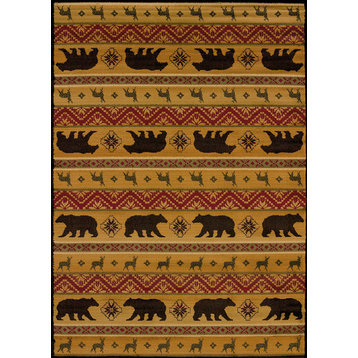 Affinity Nordic Bear Spice Rug, Multi (750-03353), 5'3"x7'2"