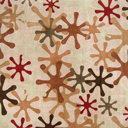 Athena Ivory/Brown Square Area Rug - Area Rugs