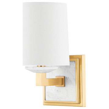Hudson Valley Elwood One Light Wall Sconce, Aged Brass