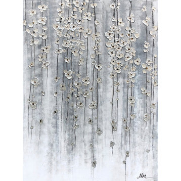 Hand Painted Abstract art "Ethereal Petals Cascade" oil painting original