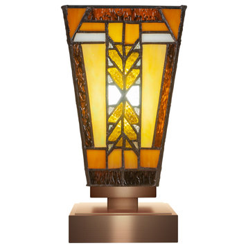 Luna 1-Light Table Lamp, New Age Brass/Square Santa Cruz Art