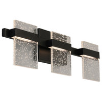 Madrona 3 Light LED Bath and Vanity Light Clear Seedy, Black
