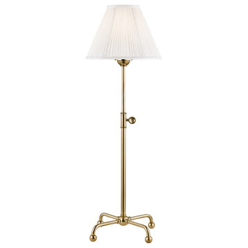 Hudson Valley Classic No.1 1-Light Table Lamp MDSL107-AGB, Aged Brass