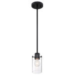 Nuvo Lighting - Nuvo Lighting 60/7270 Sommerset - 1 Light Mini Pendant - Sommerset; 1 Light; Mini Pendant Fixture; BrushedSommerset 1 Light Mi Matte Black Clear Gl *UL Approved: YES Energy Star Qualified: n/a ADA Certified: n/a  *Number of Lights: Lamp: 1-*Wattage:60w A19 Medium Base bulb(s) *Bulb Included:No *Bulb Type:A19 Medium Base *Finish Type:Matte Black